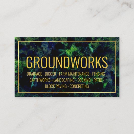 Groundworks造園アーキテクト緑と青 名刺 (正面)