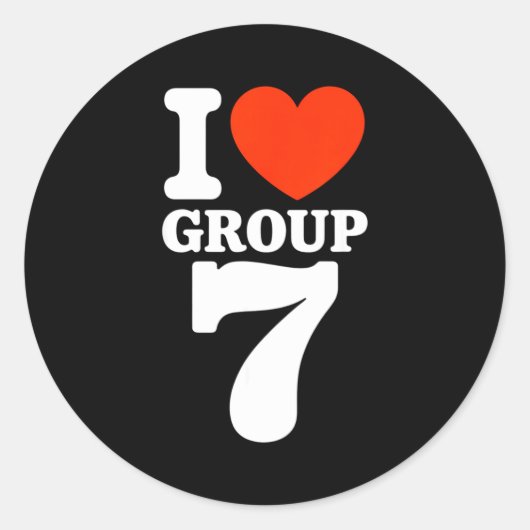 Group 7 Viral Trend I Love Group 7 Sarcastic G7 Me ラウンドシール (正面)