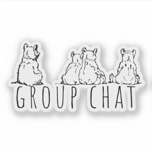 Group Chat Cute Bears シール (正面)