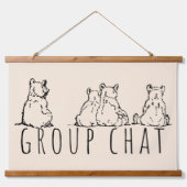Group Chat Cute Bears 吊り下げ型タペストリー (正面)