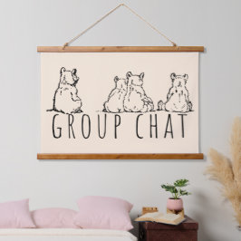Group Chat Cute Bears 吊り下げ型タペストリー