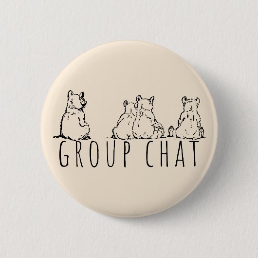 Group Chat Cute Bears 缶バッジ (正面)