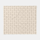 Group Chat Cute Bears Cream フリースブランケット (正面(横))