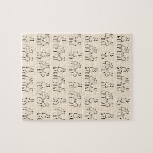 Group Chat Cute Bears Pattern ジグソーパズル (横)