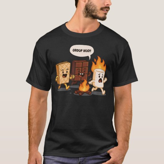 Group Hug Marshmallow Campfire Smores Camper Campi Tシャツ (正面)