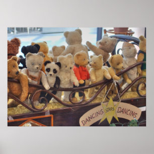 Group Of Antique Teddy Bears ポスター