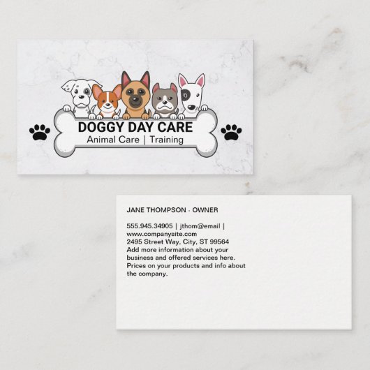 Group of Dogs | Dog Bone | Pet Care 名刺 (正面/裏面)