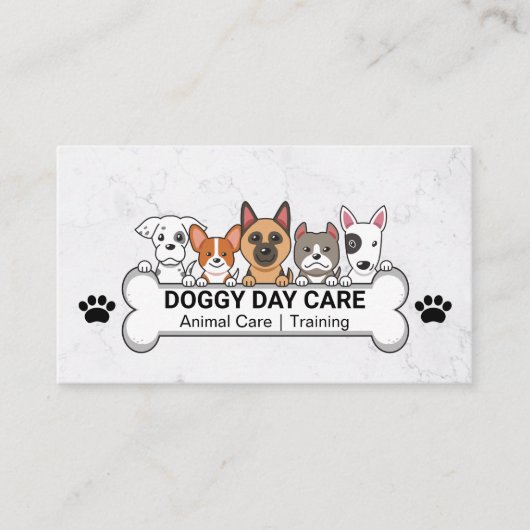 Group of Dogs | Dog Bone | Pet Care 名刺 (正面)