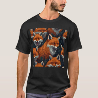 Group of Foxes in a Mystical Forest Tシャツ