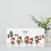 Group of Ice Skating Children at Christmas シーズンカード (スタンド正面)