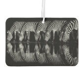 Group of Plains Zebra Drink Together at Night カーエアーフレッシュナー (裏面)