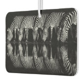 Group of Plains Zebra Drink Together at Night カーエアーフレッシュナー (左)