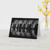 Group of Plains Zebra Drink Together at Night カード (黄色い花)