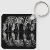 Group of Plains Zebra Drink Together at Night キーホルダー (裏面)