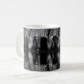 Group of Plains Zebra Drink Together at Night コーヒーマグカップ (正面左)