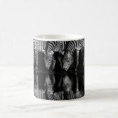 Group of Plains Zebra Drink Together at Night コーヒーマグカップ (中央)