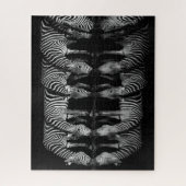 Group of Plains Zebra Drink Together at Night ジグソーパズル (縦)