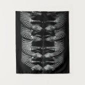 Group of Plains Zebra Drink Together at Night タペストリー (正面)