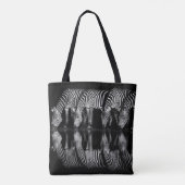Group of Plains Zebra Drink Together at Night トートバッグ (裏面)