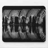 Group of Plains Zebra Drink Together at Night マウスパッド (正面)