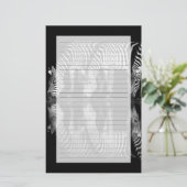 Group of Plains Zebra Drink Together at Night 便箋 (スタンド正面)