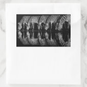 Group of Plains Zebra Drink Together at Night 長方形シール (バッグ)