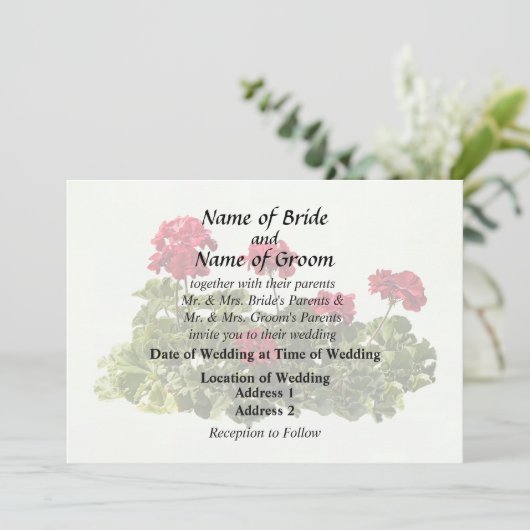 Group of Red Geraniums 招待状 (スタンド正面)