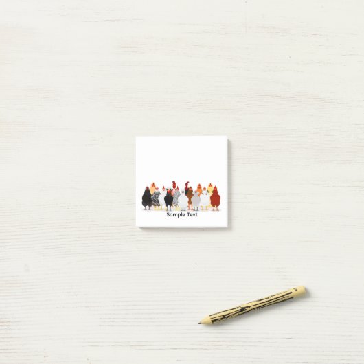 group of various breeds of chickens design post it ポストイット (デスク上)