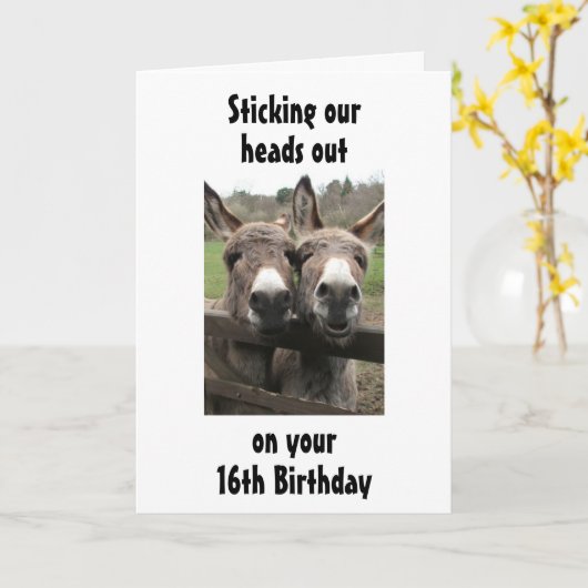 GROUP OR COUPLE DONKEY HAPPY *16th*誕生日 カード (黄色い花)