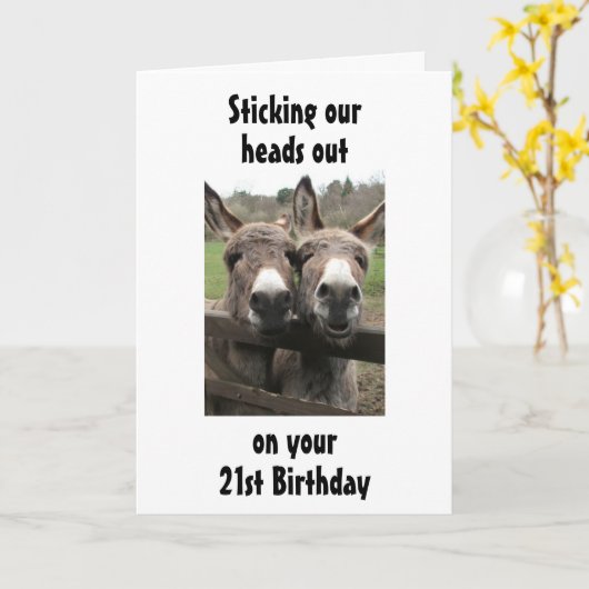 GROUP OR COUPLE DONKEY HAPPY *21st*誕生日 カード (黄色い花)