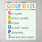 GROUP Rules Classroom Behavior Managementポスター ポスター (正面)