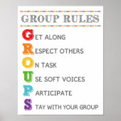 GROUP Rules Classroom Behavior Managementポスター ポスター (正面)