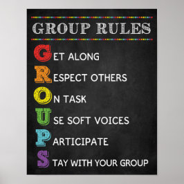 GROUP Rules Classroom Behavior Managementポスター ポスター