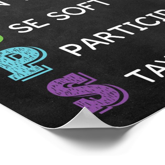 GROUP Rules Classroom Behavior Managementポスター ポスター (角)