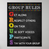 GROUP Rules Classroom Behavior Managementポスター ポスター (正面)