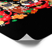 Group Santa Reindeer Pugs In Coffee C Christmas  ポスター (角)