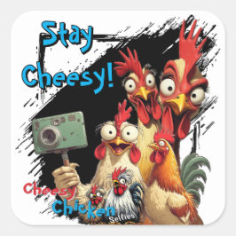 "Group Selfie Sticker" Chessy Chicken Selfies スクエアシール