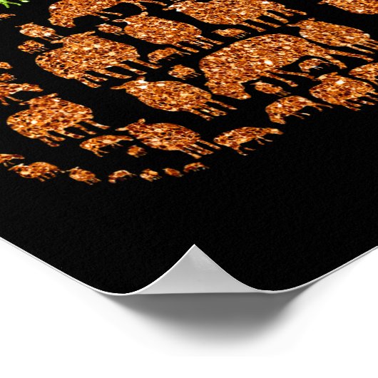 Group Sheeps Pumpkin Cute Shape Halloween Thanksgi ポスター (角)