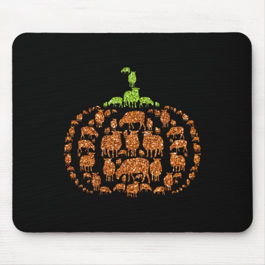 Group Sheeps Pumpkin Cute Shape Halloween Thanksgi マウスパッド (正面)