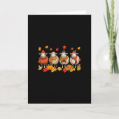 Group Sheeps Thanksgiving Fall Leaves Pumpkins Far カード (正面)