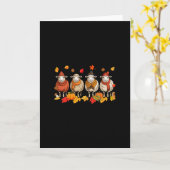Group Sheeps Thanksgiving Fall Leaves Pumpkins Far カード (黄色い花)