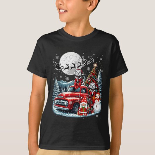 Group Xmas Gnome Snowman Santa Bichon Frises On Ck Tシャツ (正面)