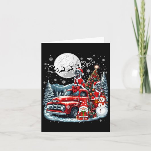 Group Xmas Gnome Snowman Santa Great Danes On Ckup カード (正面)