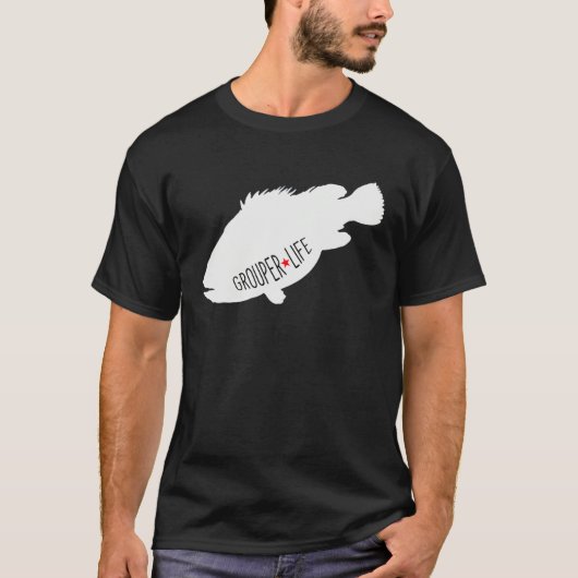 Grouper Life Saltwater Fishing Tシャツ (正面)