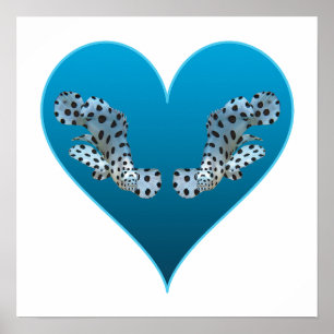 Grouper Twins in a Blue Heart - Illustration    ポスター