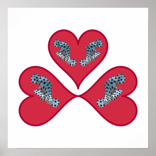 Grouper Twins - Three Red Heart Illustration | ポスター (正面)