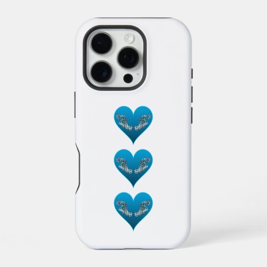 Grouperfish - 縦に配置された青いハート |  iPhoneケース (裏面)