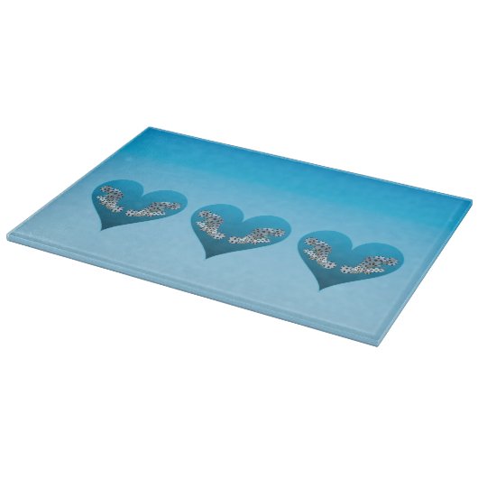 Grouperfish - Blue Hearts, arranged horizontally | カッティングボード (角)