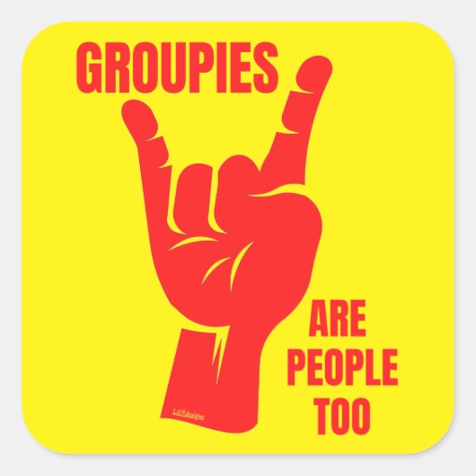 GROUPIESは音楽ファンおもしろいの人々 スクエアシール (正面)