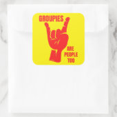 GROUPIESは音楽ファンおもしろいの人々 スクエアシール (バッグ)